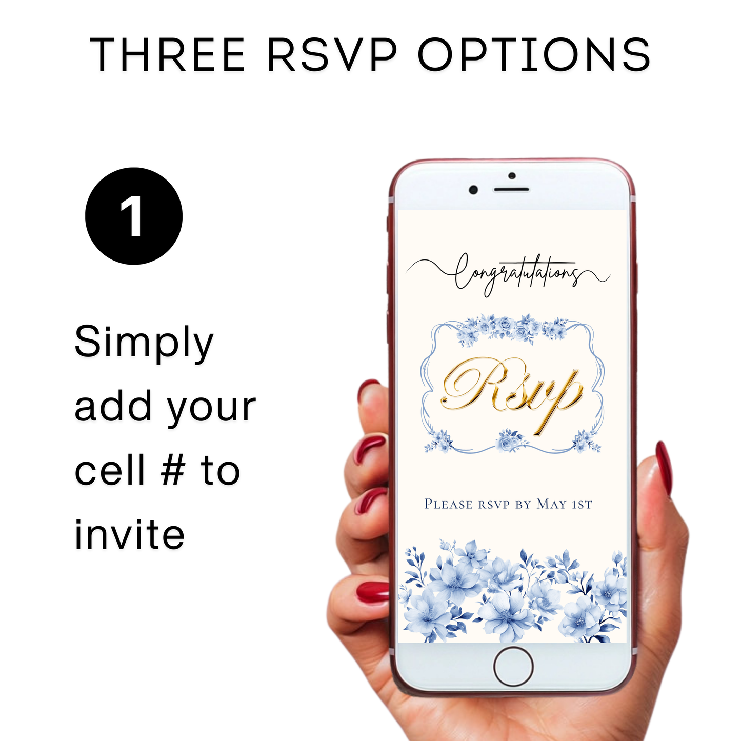 Graduation Party Video Invitation | Floral Graduation Invite for Her | Editable Online RSVP Evite Canva Template