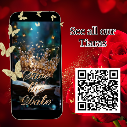 Videoeinladung zur Quinceañera mit roten Rosen | Digitale Einladung zur Quinceañera | Bearbeitbare Canva-Vorlage
