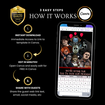 Halloween Video Invitation | Animated Halloween Digital Evite | Editable Canva Invite Template