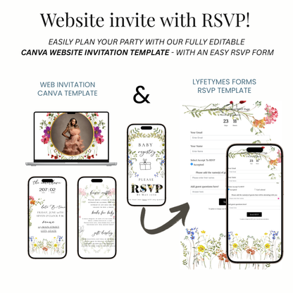 Wildflowers Baby Shower Invite Website with RSVP