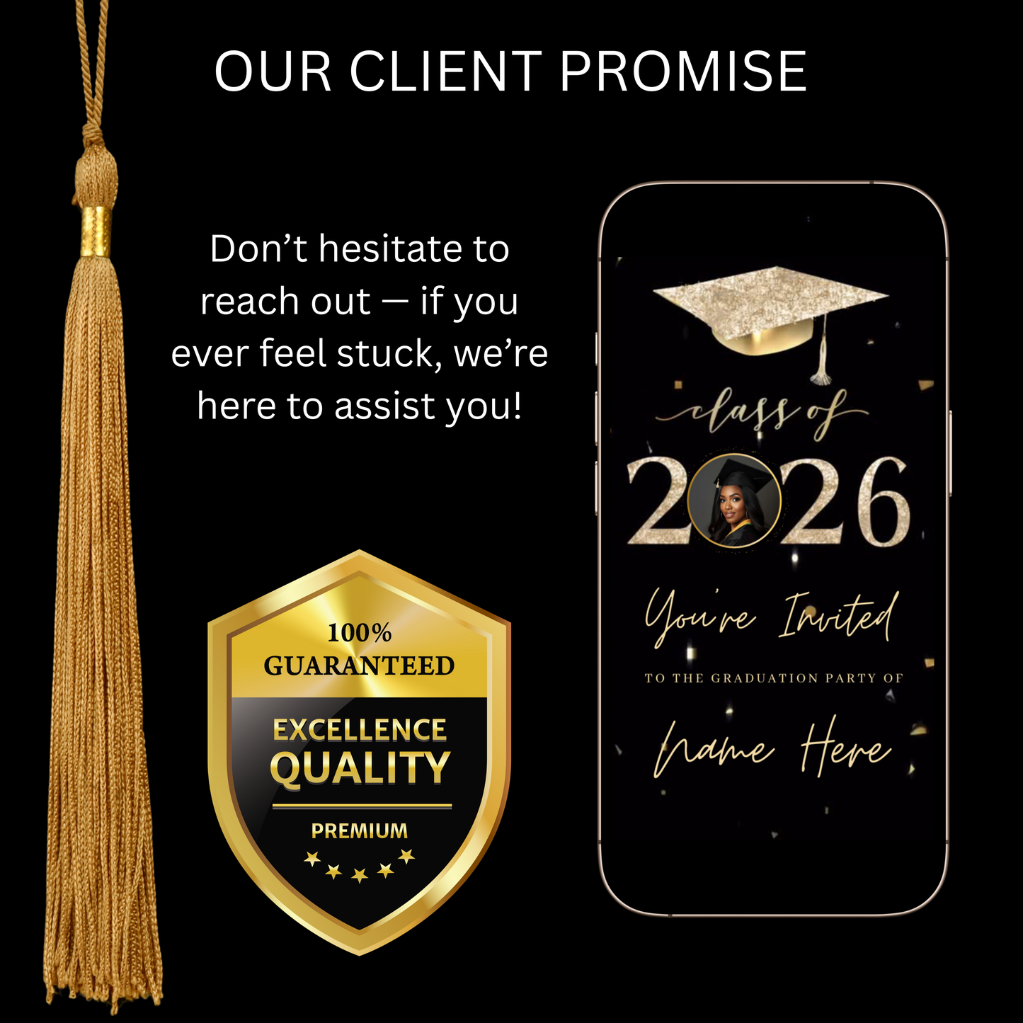 2026 Graduation Party Video Invitation | Digital Graduation Invite | Editable Online Canva Template