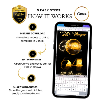 Studio 54 Disco Video Invitation - Disco Ball Studio 54 Birthday Invite