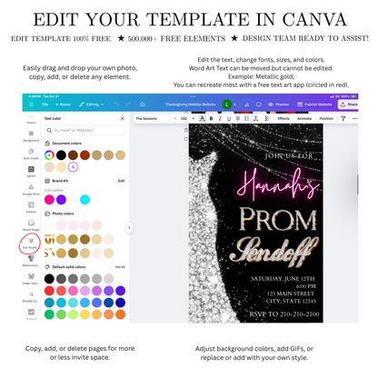 Silver Prom Send Off Video Invitation – Editable Canva Animated Invite