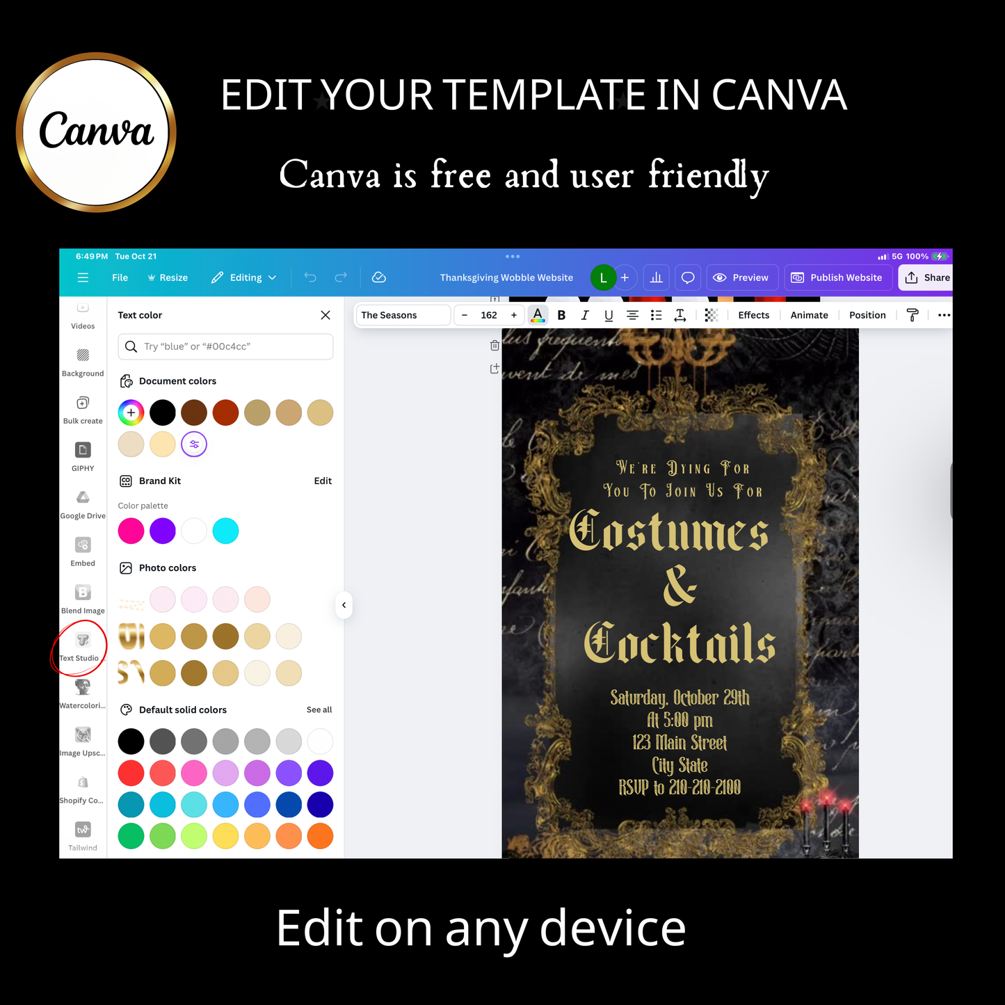 Halloween-Videoeinladung, Einladung zu Gothic-Cocktails und Kostümen
