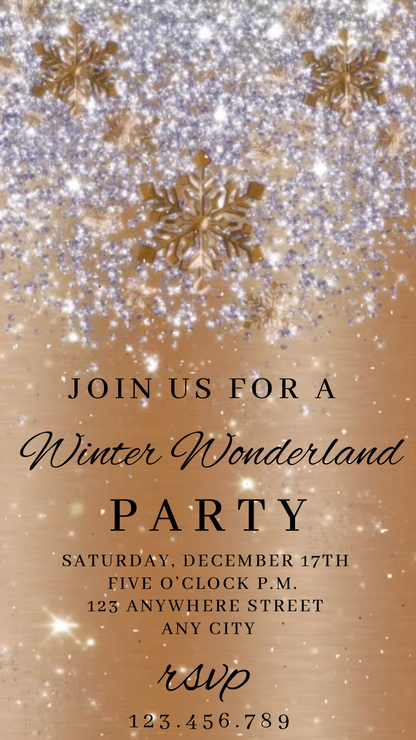 Digital Christmas video invite Canva template – editable holiday evite with animation and music. Mobile phone–friendly MP4, instant download for quick use. Perfect for holiday parties, family dinners, corporate events, or virtual gatherings. Easily customize with names, dates, and event info. Share online instantly for a professional and festive holiday celebration.