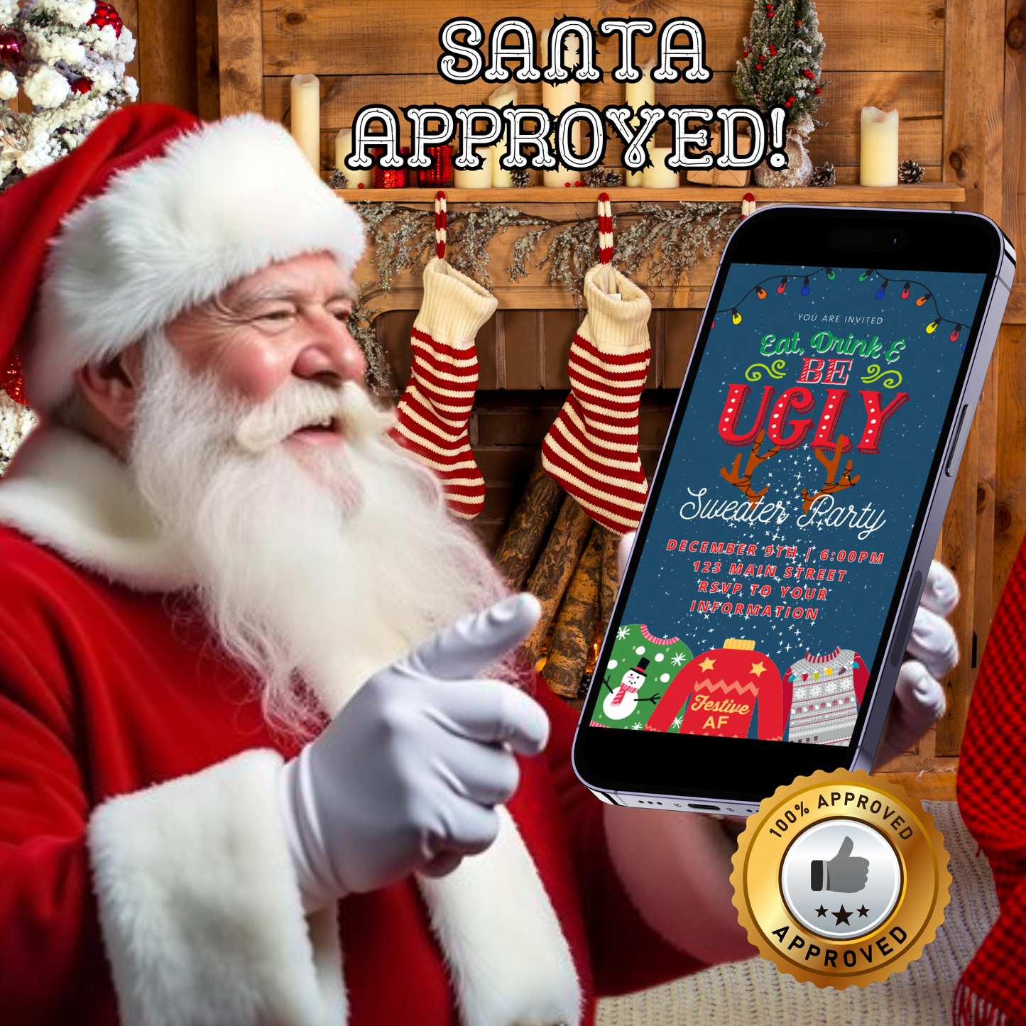 Ugly Sweater Christmas Video Invitation – Editable Holiday Sweater Evite