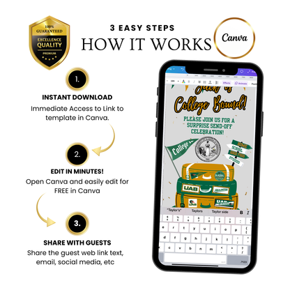 University of Alabama Birmingham College Sendoff Video Invitation | Editable Canva Template