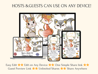 Fall Woodlands Shower Digital Thanksgiving Video Invitation