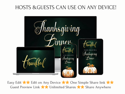 Editable Thanksgiving Video Invitation – Traditional Animated Friendsgiving Digital Evite