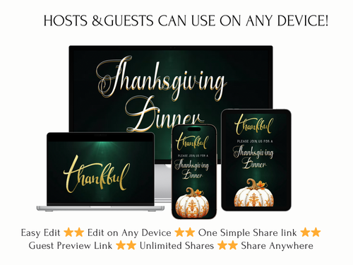 Editable Thanksgiving Video Invitation – Traditional Animated Friendsgiving Digital Evite