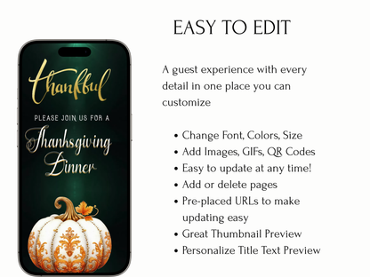 Editable Thanksgiving Video Invitation – Traditional Animated Friendsgiving Digital Evite