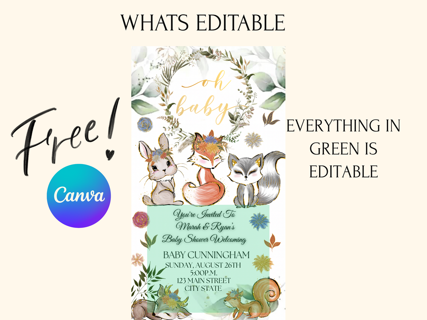 Fall Woodlands Shower Digital Thanksgiving Video Invitation