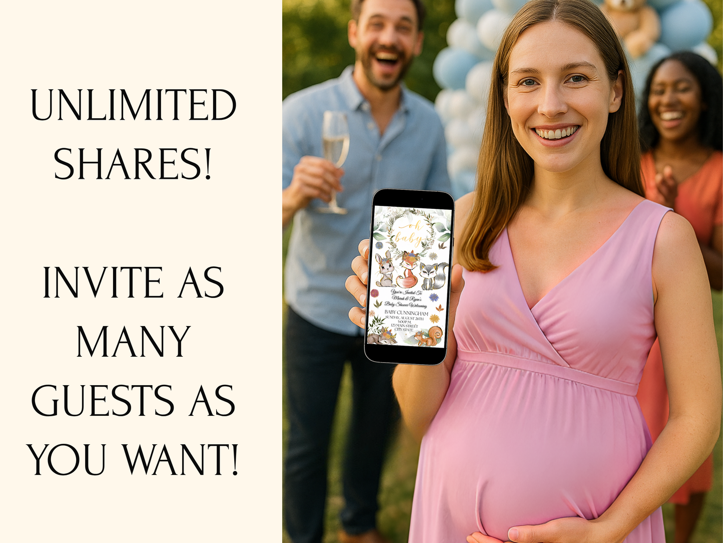 Fall Woodlands Shower Digital Thanksgiving Video Invitation