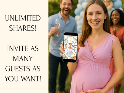 Fall Woodlands Shower Digital Thanksgiving Video Invitation