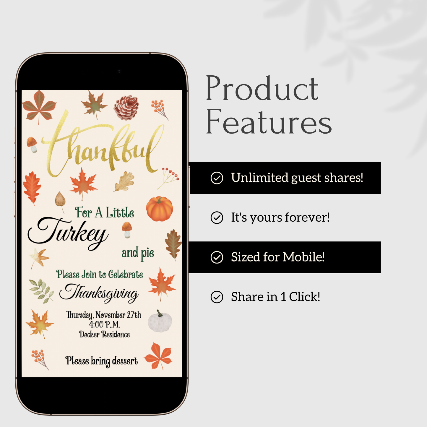 Digital Thanksgiving Video Invitation