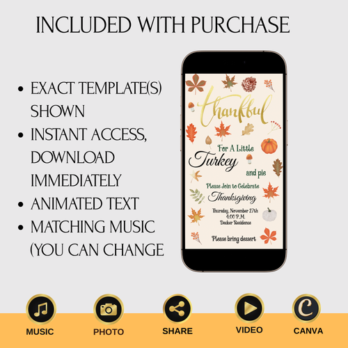 Digital Thanksgiving Video Invitation