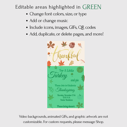 Digital Thanksgiving Video Invitation
