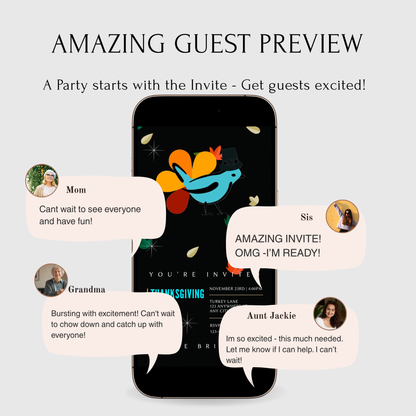 Editable Thanksgiving Video Invitation – Animated Friendsgiving Digital Evite