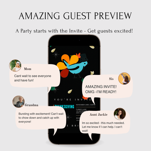 Editable Thanksgiving Video Invitation – Animated Friendsgiving Digital Evite