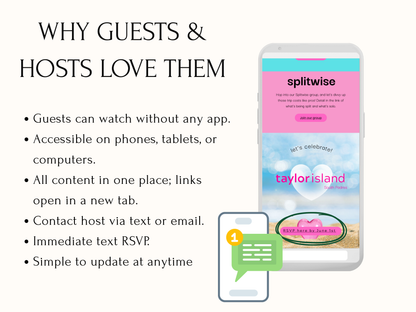 Love Island Bachelorette Trip Interactive Website Digital Itinerary Mobile RSVP