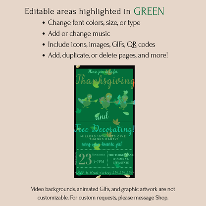 Editable Thanksgiving Video Invitation – We are Family Friendsgiving Digital Evite