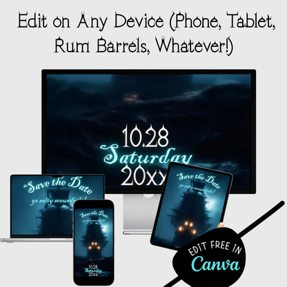 Ghost Ship Halloween Party Invitation – Editable Video Evite with Pirate Skeleton Theme | Mobile-Friendly MP4