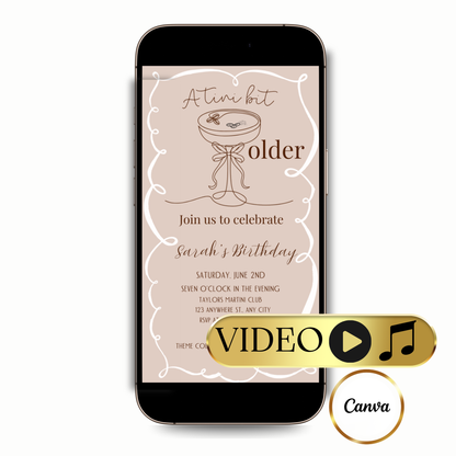 A tini bit older Martini Video Invite