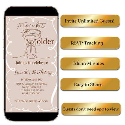 A tini bit older Martini Video Invite
