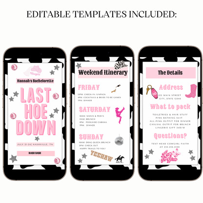 Disco Cowgirl Video Invitation | Digital Western Disco Invite | Editable Last Hoe Down