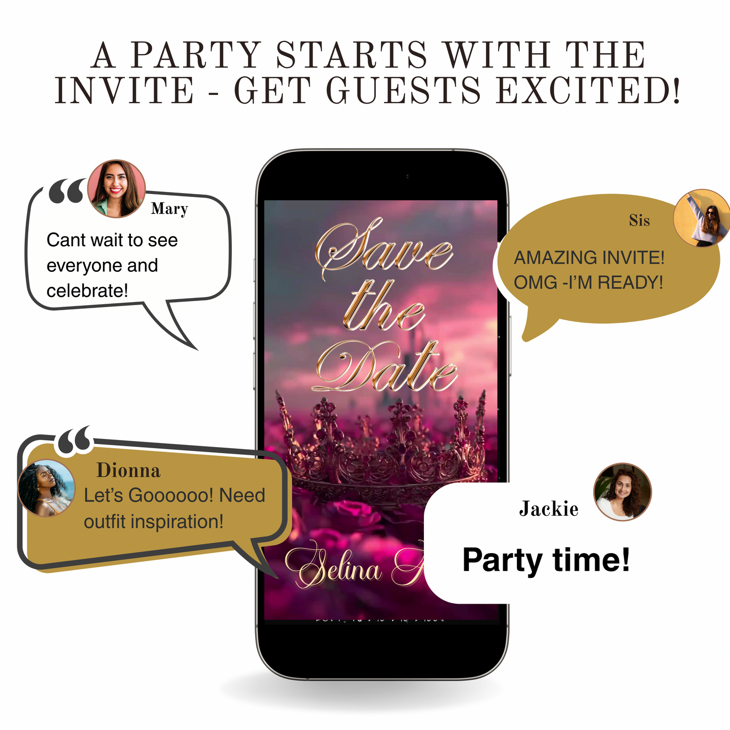 Magenta Quinceanera Invitation Template Pink Rose Website Invite