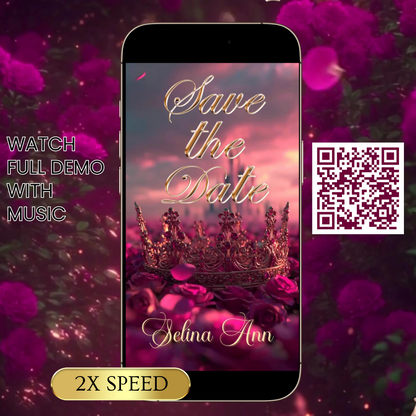 Magenta Quinceanera Invitation Template Pink Rose Website Invite