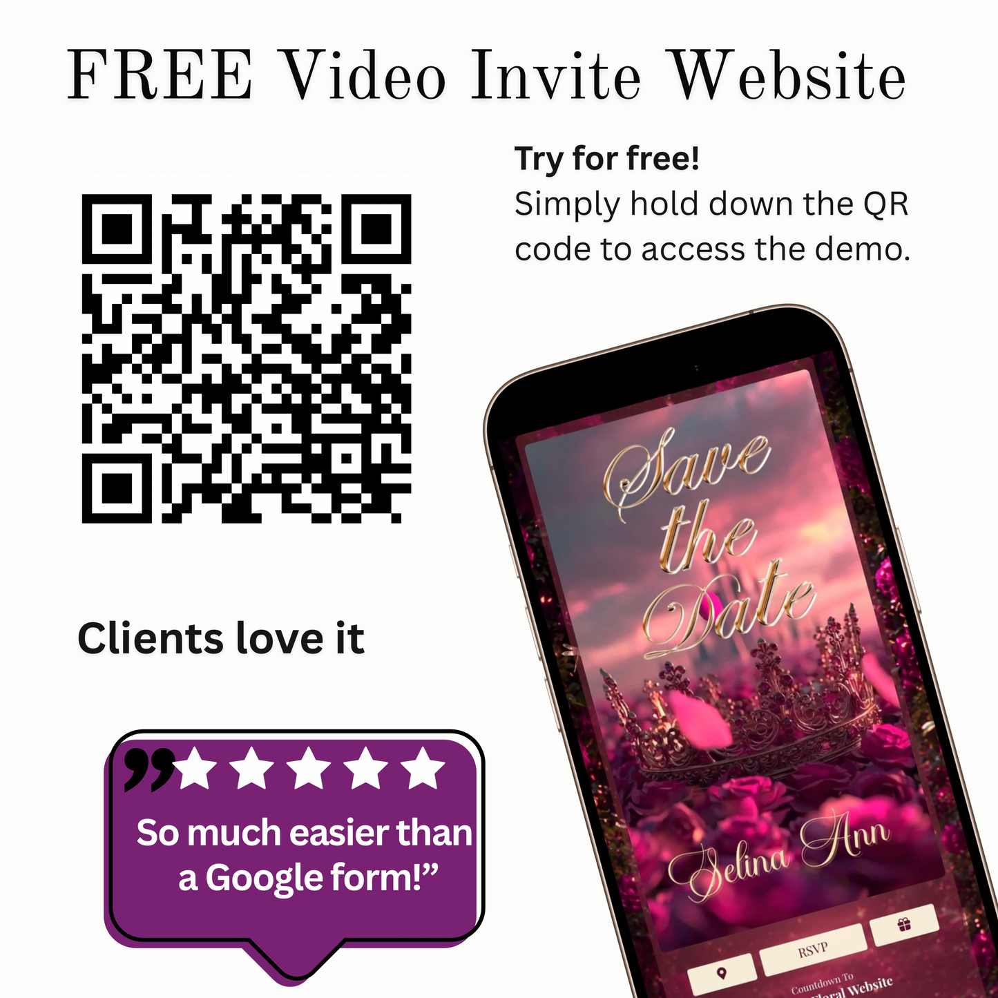 Magenta Quinceanera Invitation Template Pink Rose Website Invite