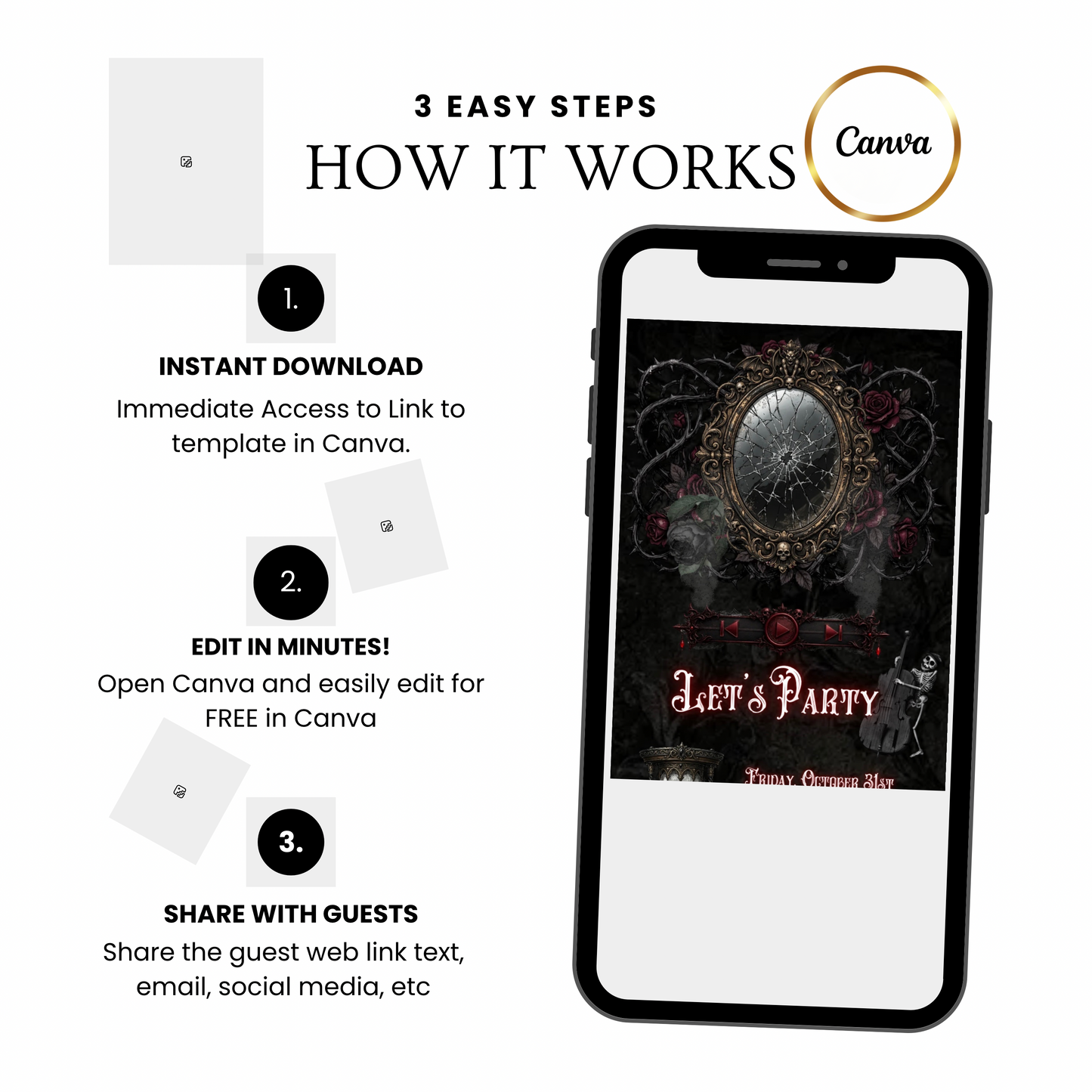 Gothic Halloween Animated Website Invitation Template + RSVP Website