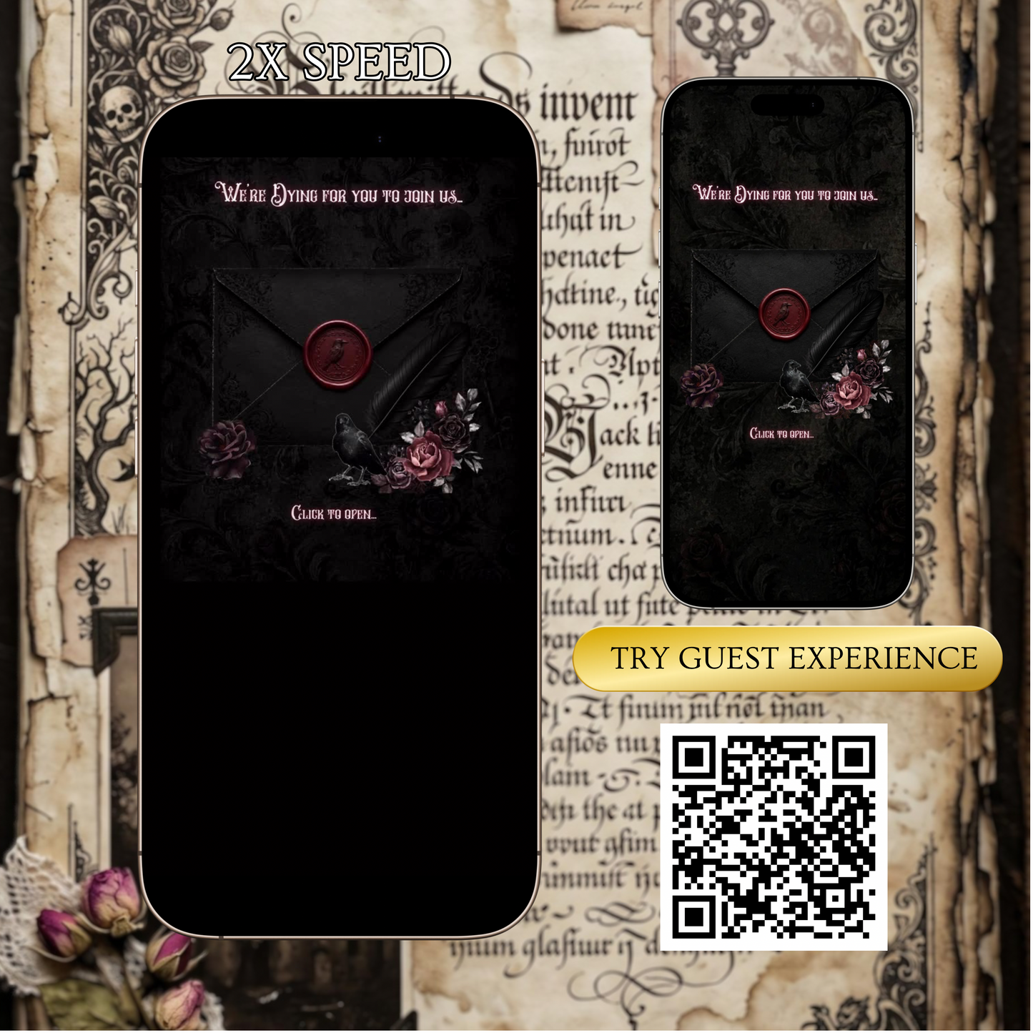 Gothic Halloween Animated Website Invitation Template + RSVP Website