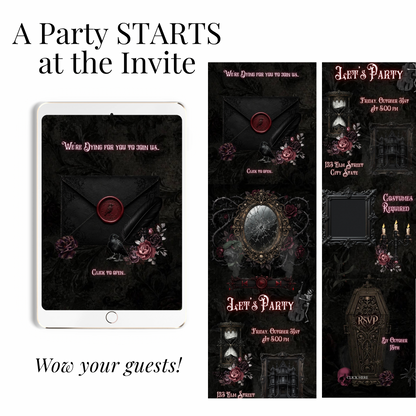 Gothic Halloween Animated Website Invitation Template + RSVP Website