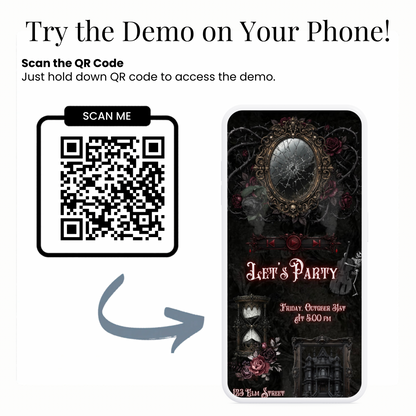 Gothic Halloween Animated Website Invitation Template + RSVP Website