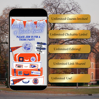 University of Florida College Send Off Video Invitation | Editable Canva Template
