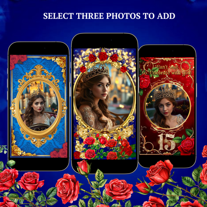 Beauty and the Beast Video Invitation | Save the Date Quinceañera | Sweet 16 Royal Princess Invite