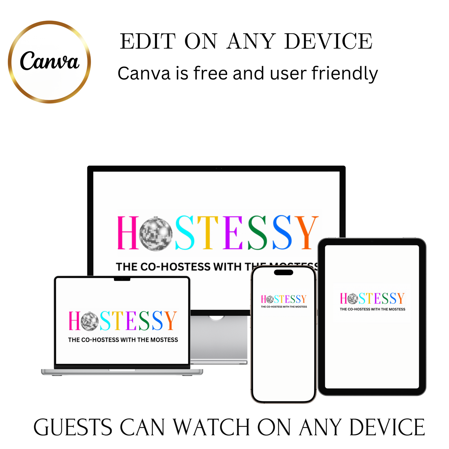 Studio 54 Video Invitation | Animated Disco Birthday Digital Evite | Editable Canva Invite Template