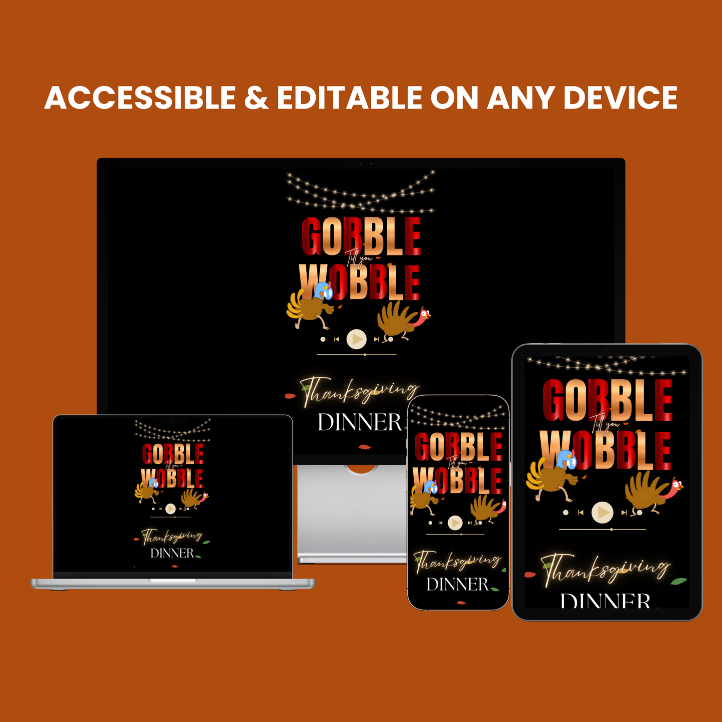 Thanksgiving Invitation Website with RSVP tracking, Animated Friendsgiving Dinner Invite Website Template