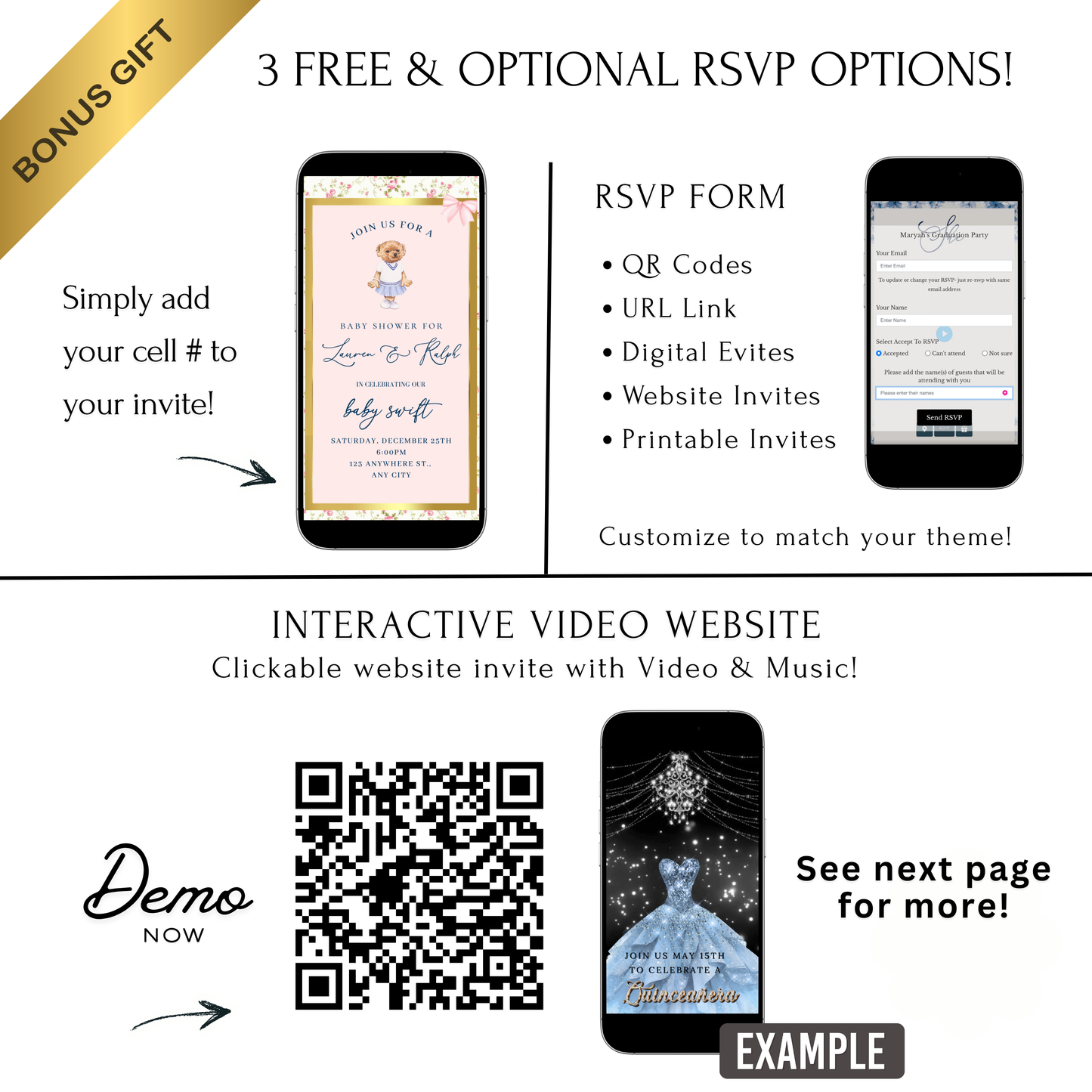 Pink Polo Bear Video Invitation | Digital Preppy Pink Spring RSVP Tracker Invite | Editable Canva Template