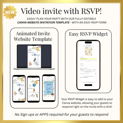 Winnie the Pooh Baby Shower Invite Website with RSVP