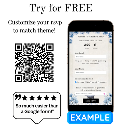 2026 Graduation Website Invitation | Canva Website RSVP Template with Music | Spring Floral for her