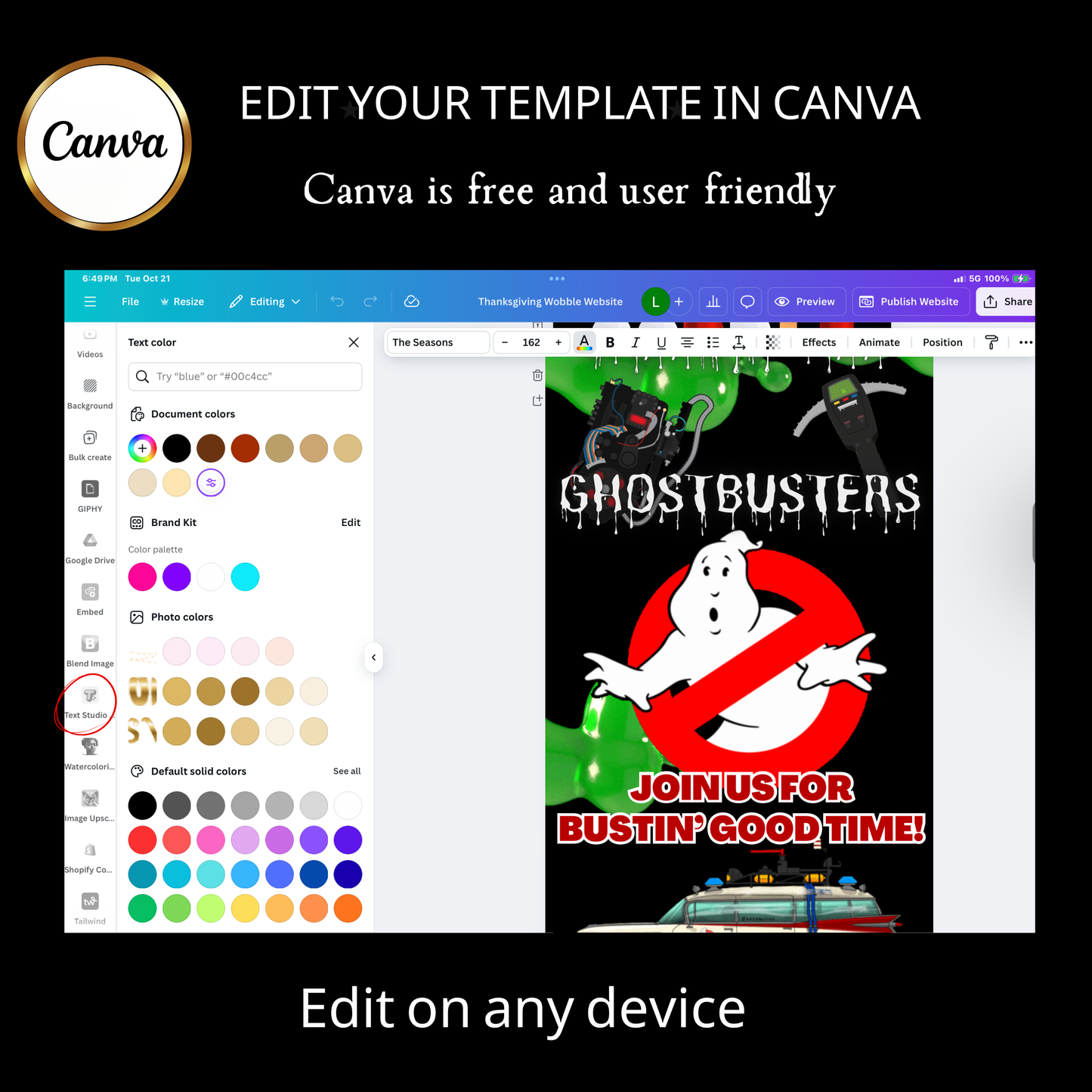Halloween Video Invitation | Animated Halloween Digital Evite | Editable Canva Invite Template
