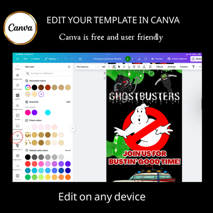 Halloween Video Invitation | Animated Halloween Digital Evite | Editable Canva Invite Template