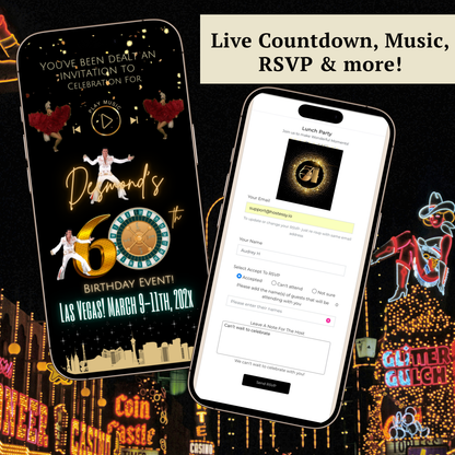Las Vegas Website Invitation | Las Vegas RSVP Itinerary Website | Canva Website Template