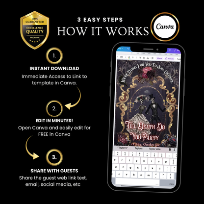 Halloween-Videoeinladung, animierte Halloween-Hochzeitseinladung, bearbeitbare mobile Halloween-Partyeinladung