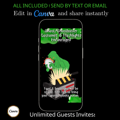Halloween Video Invitation | Animated Halloween Digital Evite | Editable Canva Invite Template