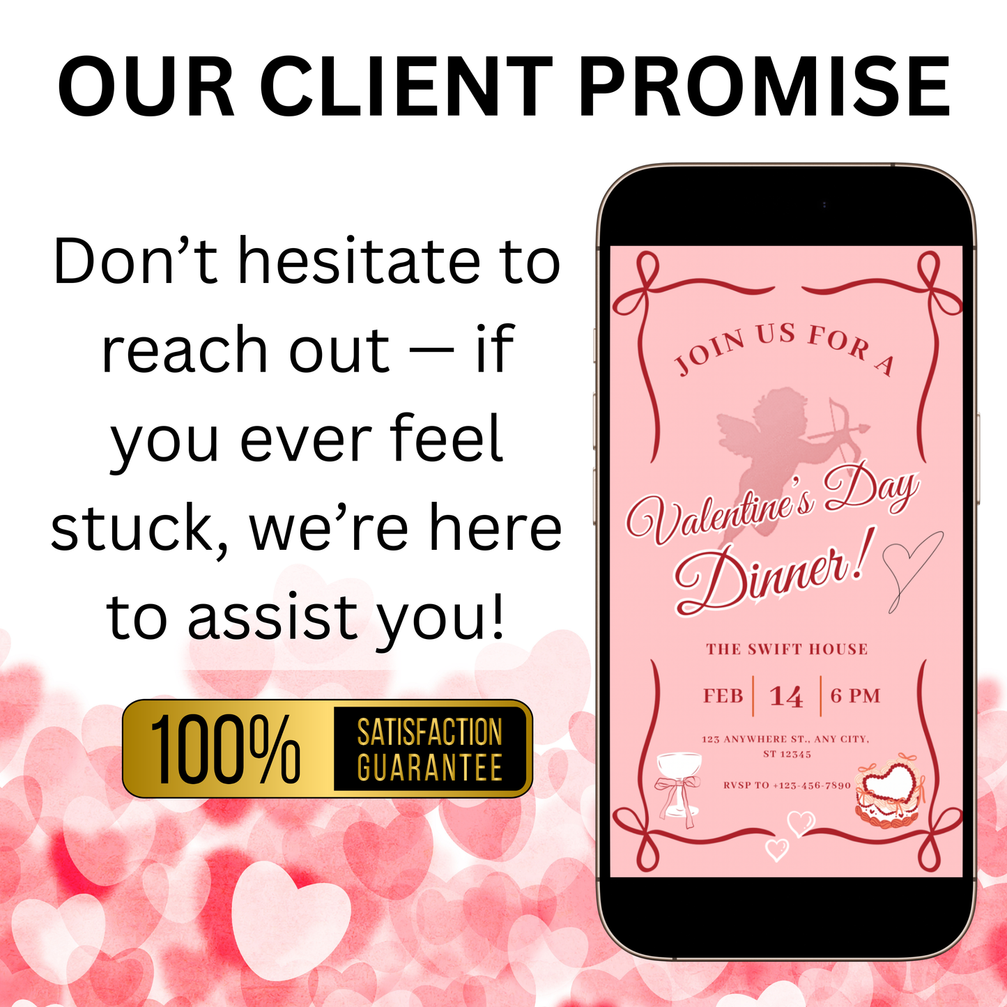 Valentines Party Video Invitation | Digital Galentines Day Animated Invite | Editable Canva Evite Template
