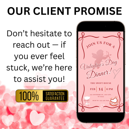 Valentines Party Video Invitation | Digital Galentines Day Animated Invite | Editable Canva Evite Template